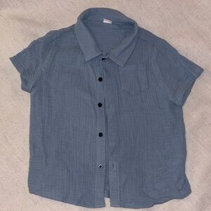 SHEIN Kids Denim Blue Button-Up Shirt